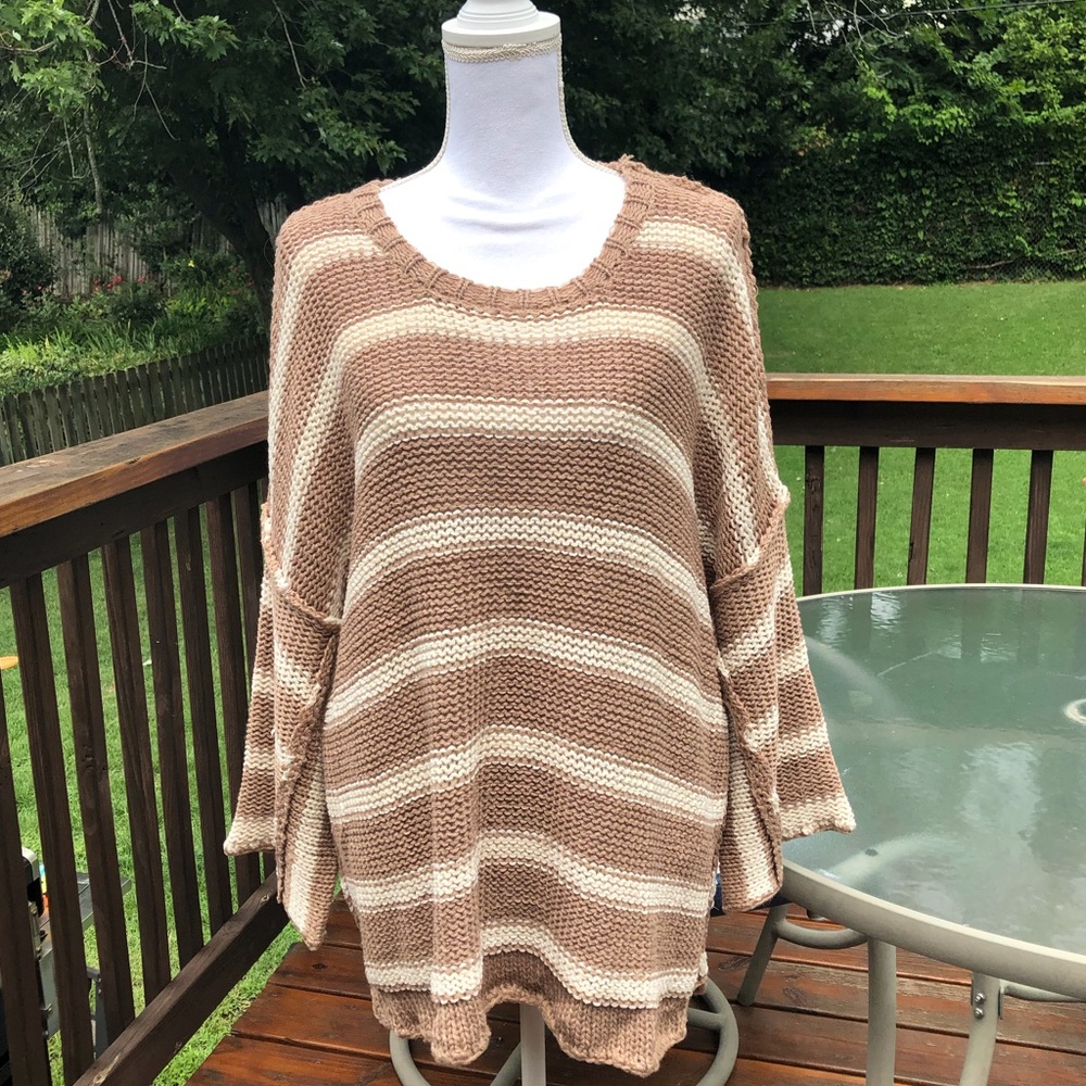 Oversized Stripe Knit Boxy Sweater! - Picture 9 of 16